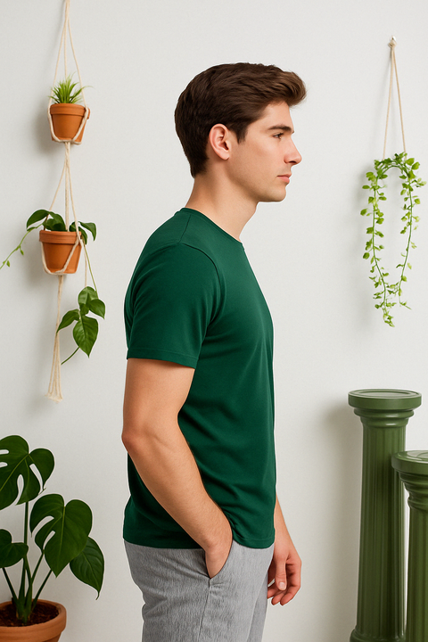 MEN'S REGULAR FIT ROUND NECK T-SHIRT- BT. GREEN