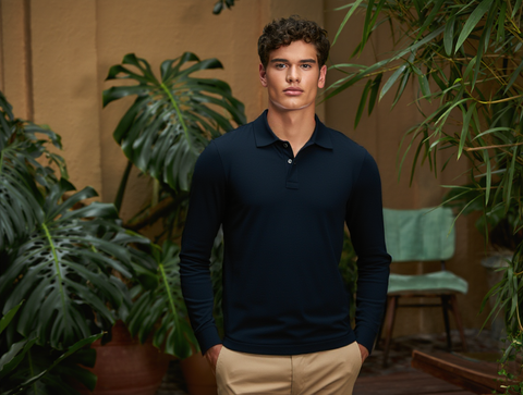 MEN'S FULL SLEEVES POLO T-SHIRT-NAVY