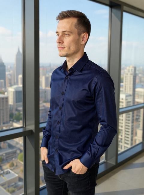 LuxeShine Satin Shirt