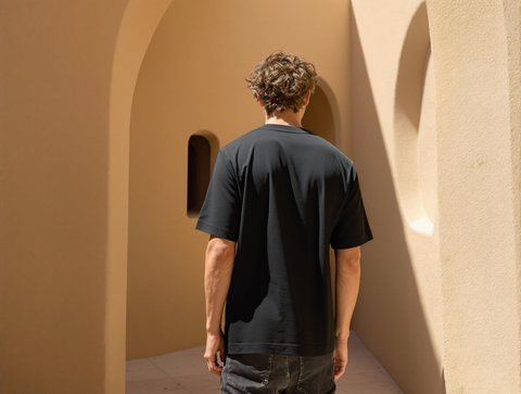 OVERSIZED FIT SOLID T-SHIRT-BLACK
