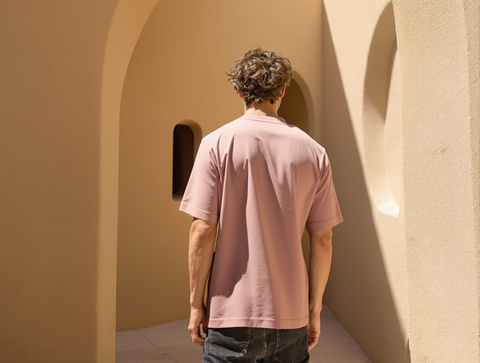 OVERSIZED FIT SOLID T-SHIRT-ONION PINK
