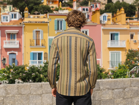 SLIM FIT MULTI COLOURED STRIPED SHIRT