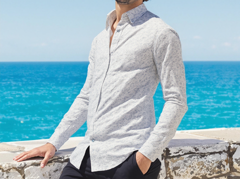 SLIM FIT PRINTED SHIRT WHITE SHIRT