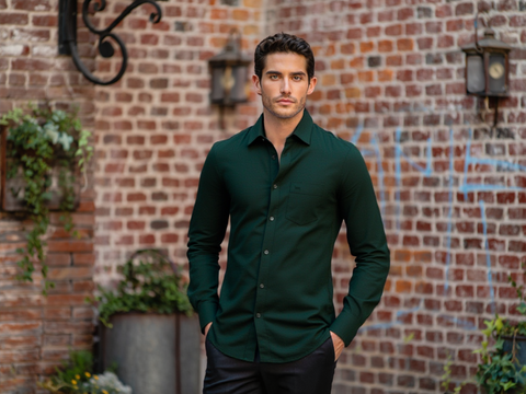MEN'S SOLID REGULAR FIT FULL SLEEVES SHIRT- LT GREEN