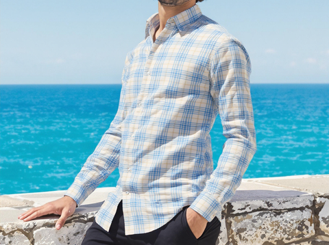 SLIM FIT CHECKS WHITE SHIRT