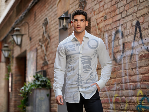 MEN'S SOLID REGULAR FIT FULL SLEEVES SHIRT- WHITE