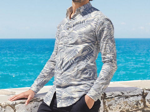 Slim Fit Printed White Shirt
