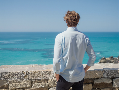 SLIM FIT SOLID SKY BLUE SHIRT