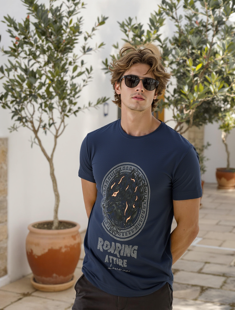MEN'S GRAPHIC RELAXED FIT T-SHIRT-NAVY