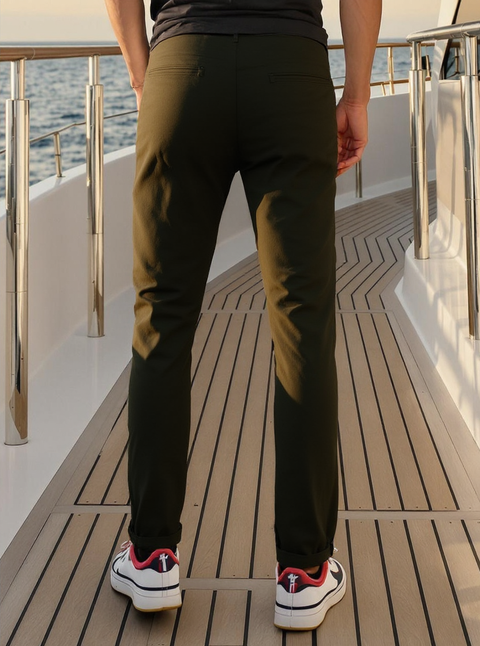 MEN'S TROUSERS SLIM FIT- OLIVE