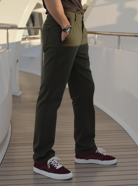 MEN'S TROUSERS SLIM FIT- OLIVE