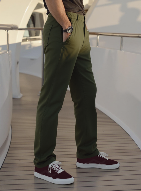 MEN'S TROUSERS SLIM FIT- F GREEN