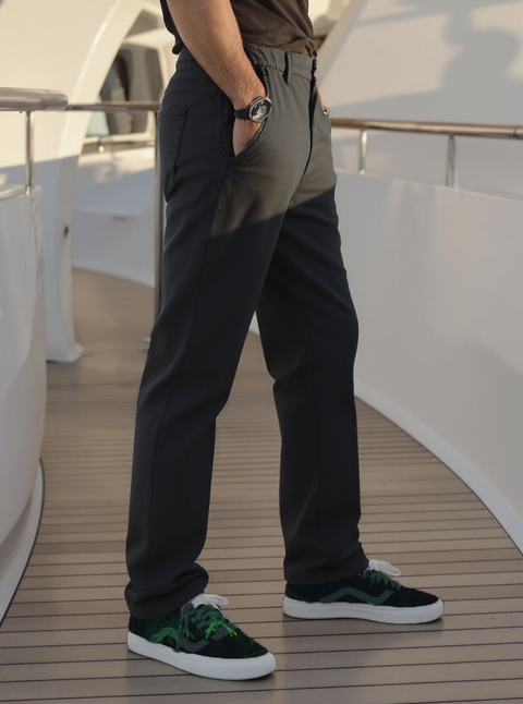MEN'S TRAVEL PANTS SLIM FIT- BLACK