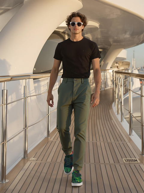 MEN'S TRAVEL PANTS SLIM FIT- OLIVE