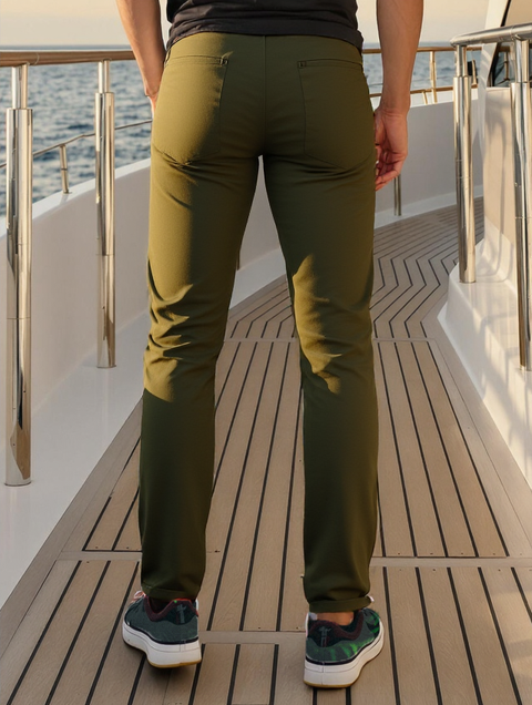 MEN'S TRAVEL PANTS SLIM FIT- OLIVE