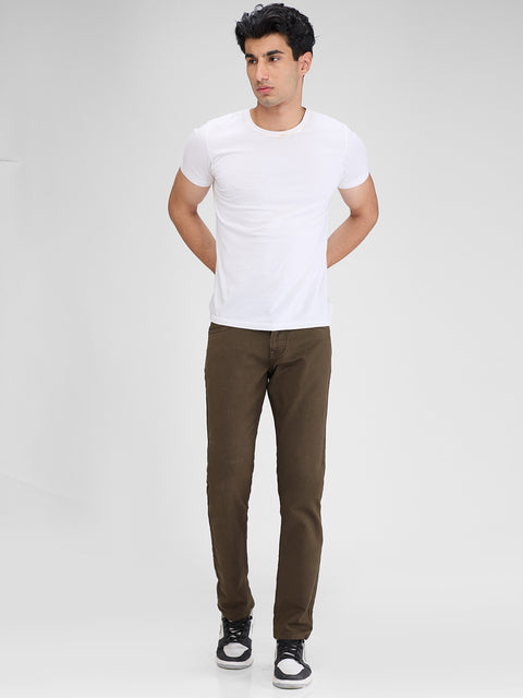 Men's Olive Slim Fit Jeans