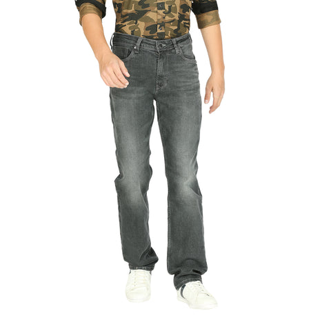 Men's Grey Straight Fit Jeans