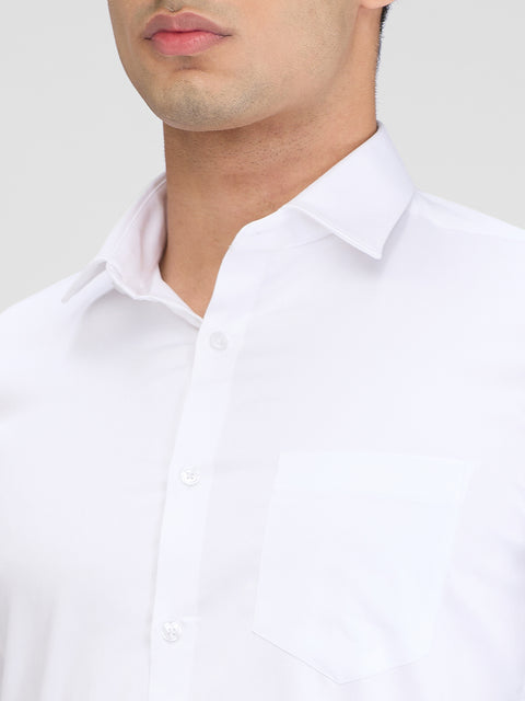Men's White Solid Slim Fit Shirts