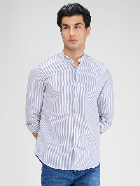 Men's Blue Striped Slim Fit Shirts