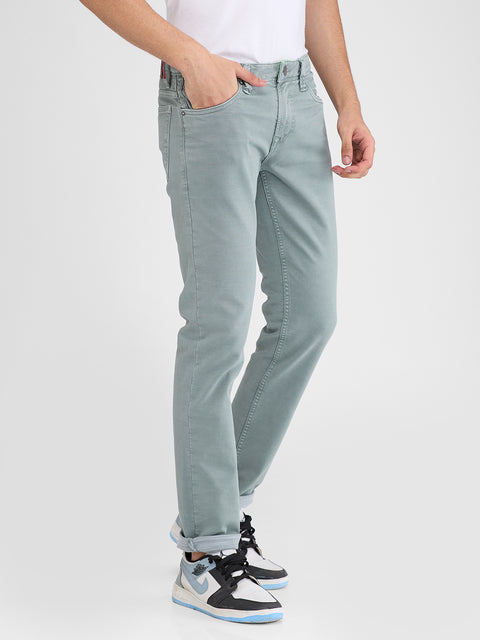 Men's Light Green Slim Fit Jeans