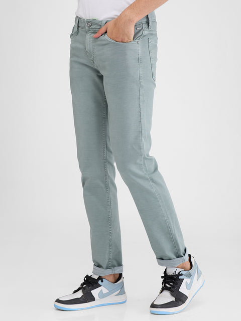 Men's Light Green Slim Fit Jeans