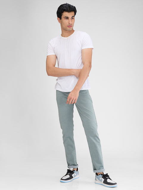Men's Light Green Slim Fit Jeans