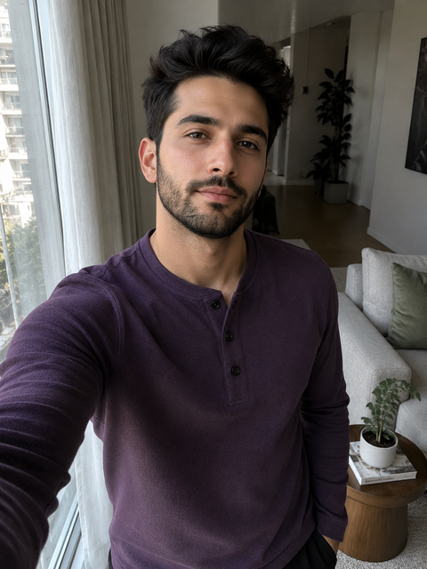 Henley Neck Purple F/S Tee