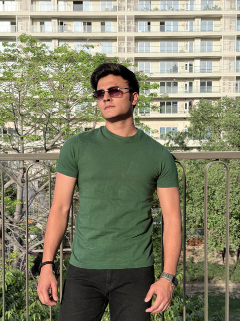 MEN'S REGULAR FIT ROUND NECK T-SHIRT- BT. GREEN