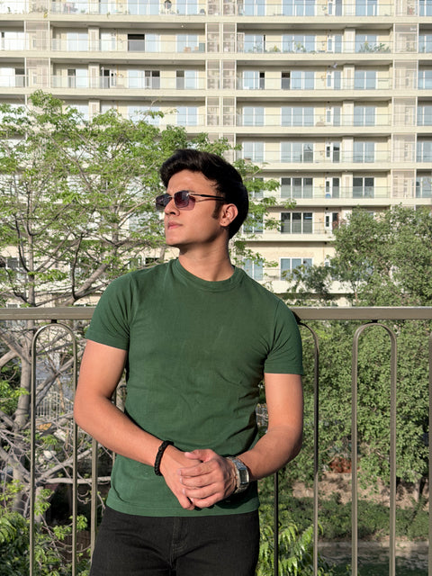MEN'S REGULAR FIT ROUND NECK T-SHIRT- BT. GREEN