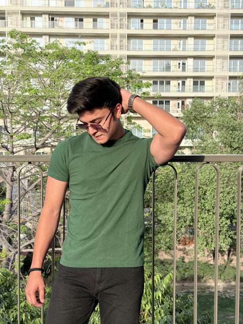 MEN'S REGULAR FIT ROUND NECK T-SHIRT- BT. GREEN