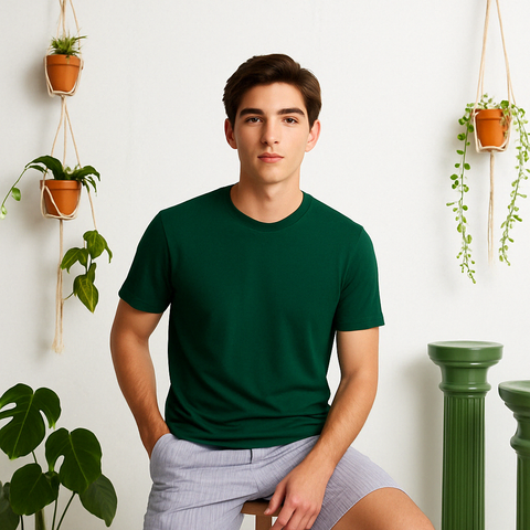 MEN'S REGULAR FIT ROUND NECK T-SHIRT- BT. GREEN