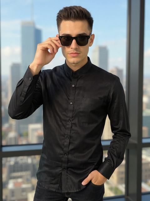 BreezeLinen Mandarin Shirt