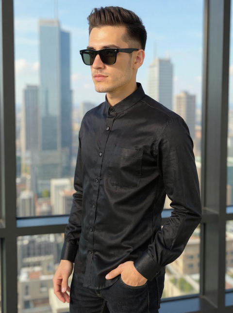 BreezeLinen Mandarin Shirt