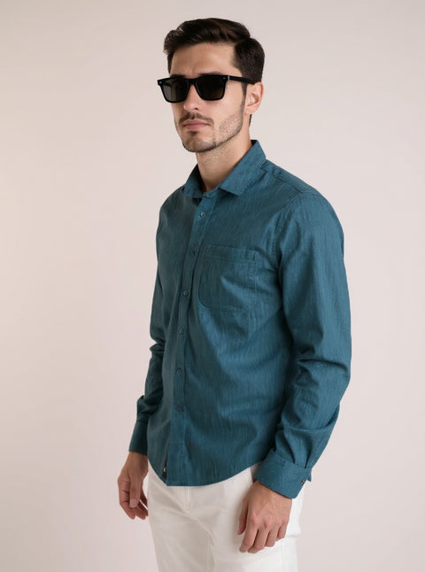 Full Sleeve Solid Mid Blue