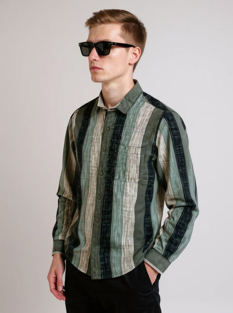 Full Sleeve Stripe Sage Green
