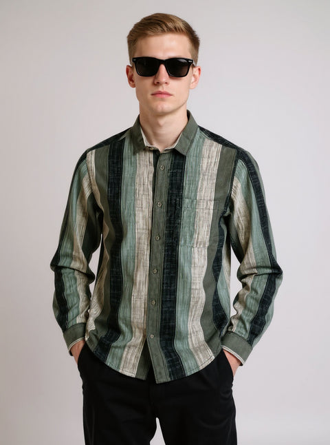 Full Sleeve Stripe Sage Green