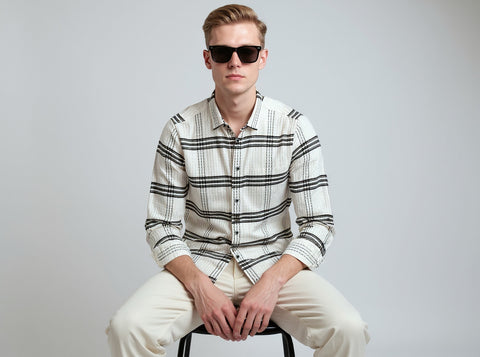 Full Sleeve Check White