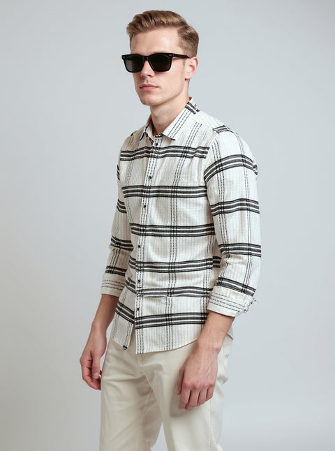 Full Sleeve Check White