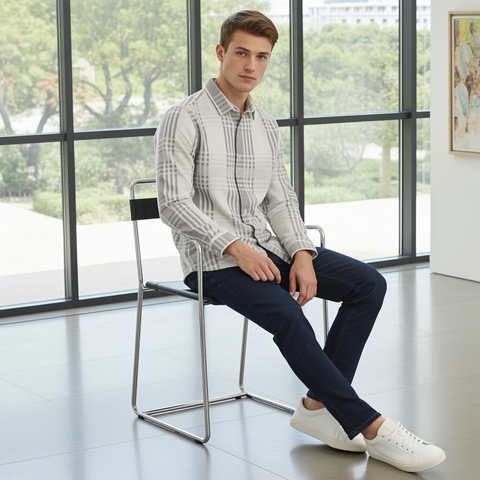 Full Sleeve Check Lilac