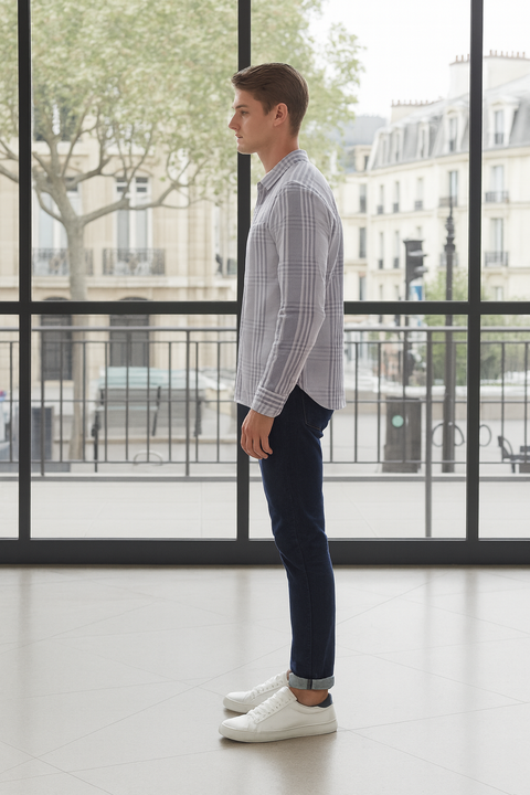 Full Sleeve Check Lilac