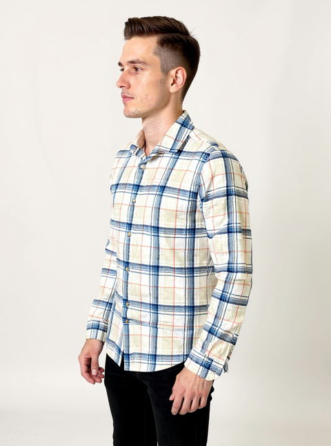 Full Sleeve Check Cream