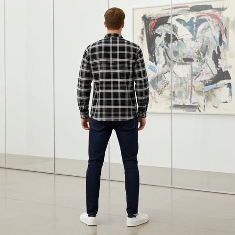 Full Sleeve Check Black