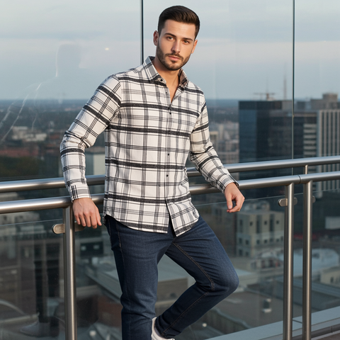 Full Sleeve Check White