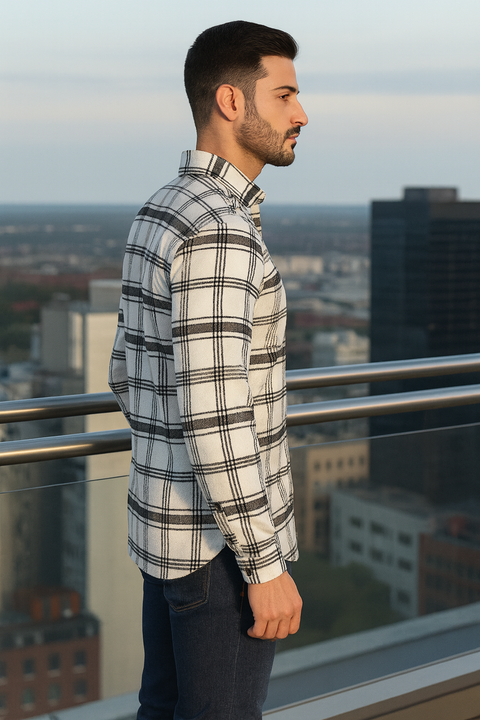 Full Sleeve Check White