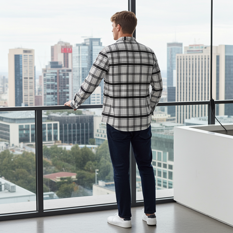 Full Sleeve Check White