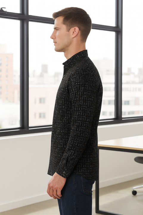 Full Sleeve Print Black