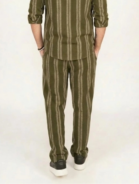 Lawman Straight Fit Stripe Pants - Olive