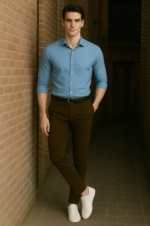 MEN'S TROUSERS SLIM FIT- KHAKI