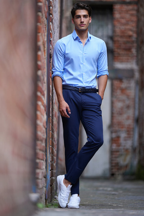 MEN'S TROUSERS SLIM FIT- NAVY