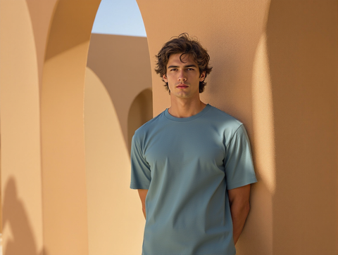 OVERSIZED FIT SOLID T-SHIRT-METAL GREY